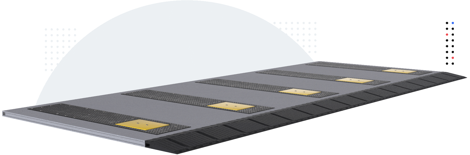 3D animation of Raptor bollards in raised and lowered states.