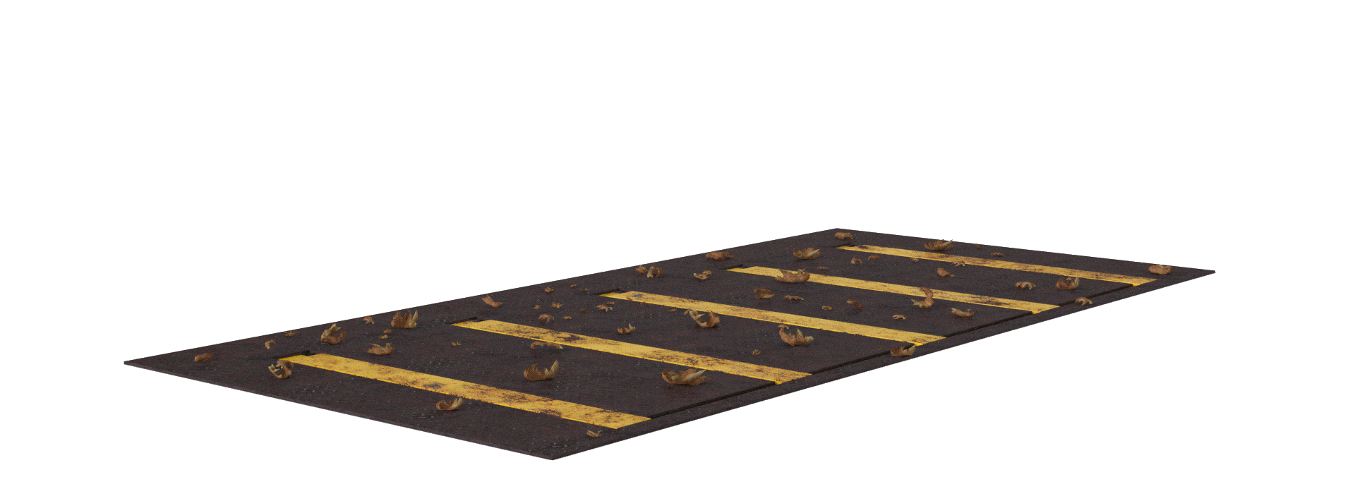 3D animation showing a wedge barrier transitioning from rusted to newly refurbished.